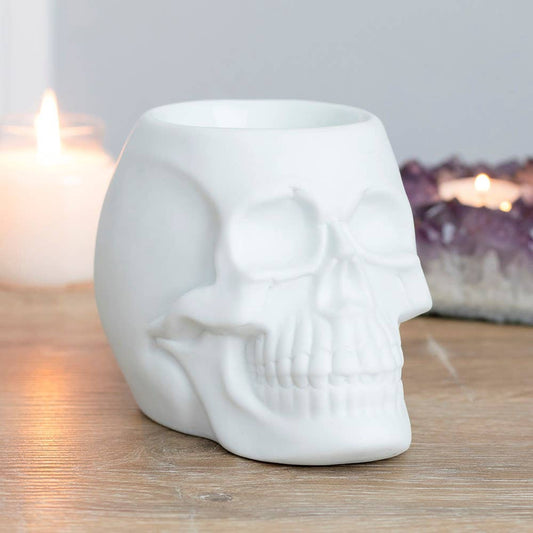 White Skull Oil Burner and Wax Warmer